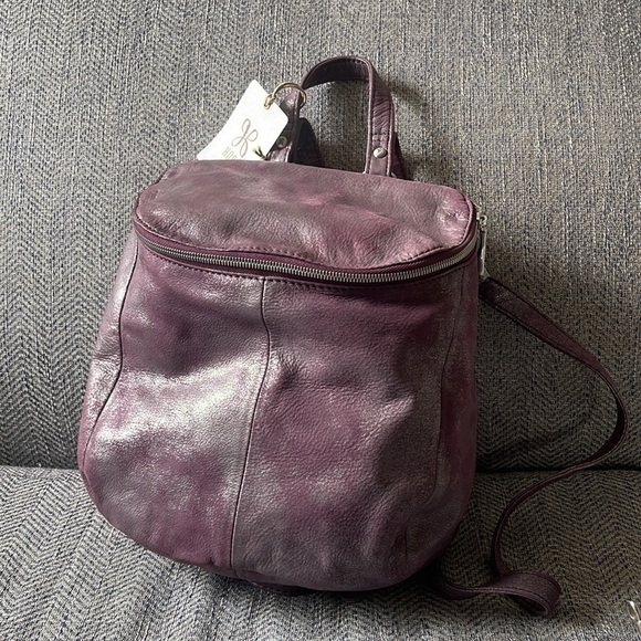 HOBO River Plum Graphite Leather Backpack - Picture 2 of 16